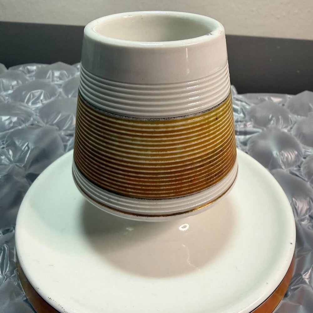 Antique Western Tobacciana Rust tan & white Match saloon striker holder catcher